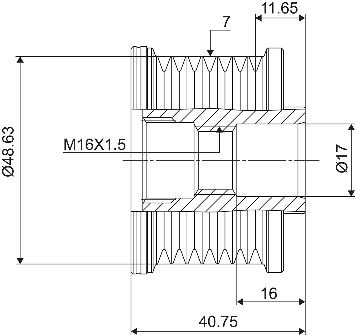VALEO VAL588027 Szabadonfutós ékszíjtárcsa